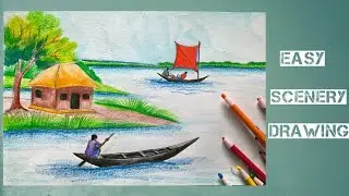 Scenery Drawing Easy | How to Draw A Scenery Step By Step | #scenery #easyscenery #scenerydrawing