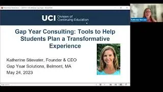 Gap Year Consulting: Tools to Help Students Plan a Transformative Experience  (Webinar)