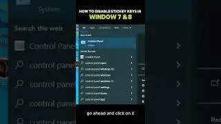 How to disable sticky in window 7, 8