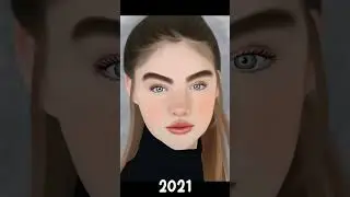 2021 vs 2023 art style ☺️ #portrait #digitalart #infinitepainter #art #shorts