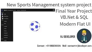 New Sports  Management System in vb.net | Modern Flat UI | Final Year Project