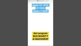 WOW!!! Dapat 22 Juta dari BUG BOUNTY program dalam 2 Hari #bugbounty #fypyoutube #bugbountytips