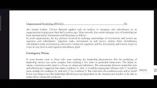 PSY510 Lecture 42 Organisational Psychology Short Lecture VU Lectures