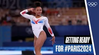 French gymnast Mélanie de Jesus dos Santos gets in the zone for 