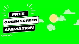 Sun with clouds animation - free to use - green screen