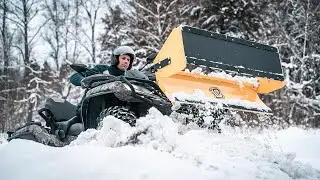 Snow Plowing and Removal with 2 IN 1 MODULAR PLOW BUCKET (ATV / UTV attachment)