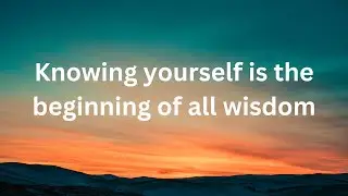 Knowing yourself is the beginning of all wisdom