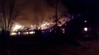 Paląca się obora Brzeżno