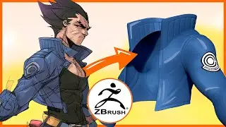 Modeling CLOTHES in ZBRUSH - Dragon Ball Jacket 🧥