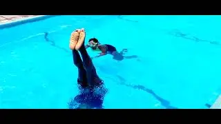 Daddy/Daughter longest underwater handstand... Jasmiyah Hamilton
