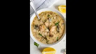 Greek Lemon Chicken Soup Recipe 🍲 #shorts Healthy Easy Low Carb Keto