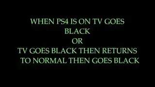 PS4 black tv screen fix