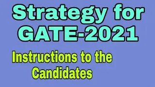 Instructions to the GATE Candidates//Strategy for Gate-2021//Gate Metallurgy