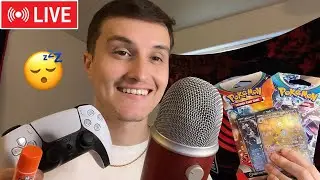 🔴 - ASMR LIVE RELAXING HANGOUT 😴💤 (triggers + whisper ramble + pack openings)