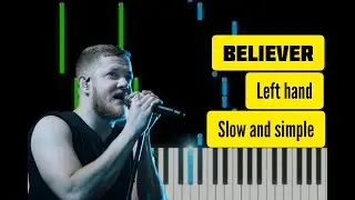 Believer. Piano tutorial | Left hand | Slow version