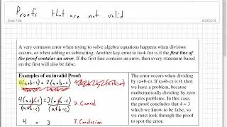 Proofs That Are Not Valid