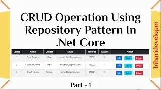 CRUD Operation Using Repository Pattern in ASP .NET Core 