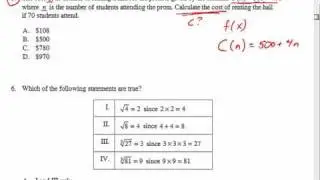 Question 5 Sample Exam A 2010-11