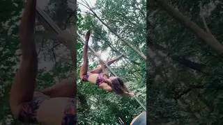 Found a pole in the woods? Slip into @DRAGONFLYbrand and let🌲🐦‍⬛ become yur audience #poledance