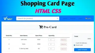 Shopping Card Page | E-commerce Web Design Using HTML CSS | Shopping Card PHP | Project With HTML