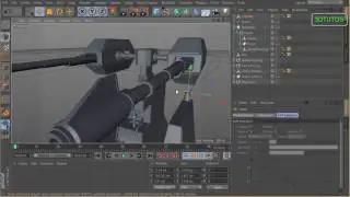 Cinema 4D modeling Machine Gun Turret P13