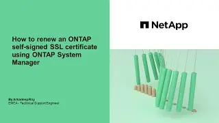 How to renew an ONTAP self-signed SSL certificate using ONTAP System Manager