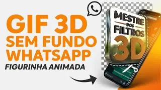Como criar LOGO 3D ANIMADO SEM FUNDO para WHATSAPP | Figurinha animada de G.I.F.  girando sem fundo