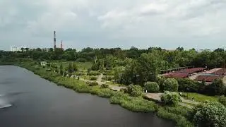 Парк у ДК Яуза в Мытищах с дрона