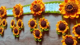 Amazing 😍🌻Crochet sunflower toran design,new designer toran jhalar design #gateparda #2025 #handmade