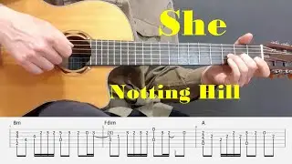 She - Elvis Costello - Fingerstyle guitar with tabs