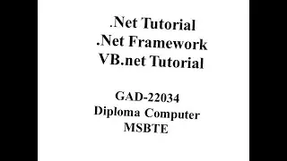 .Net Tutorial | .Net Framework Tutorial | VB.net Tutorial