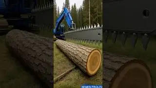 Что будет если у трактора будет огромная пила и рядом дерево. Песня: Семён Фролов - Синий трактор 🚜