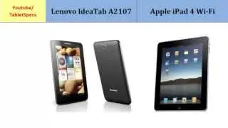 Lenovo IdeaTab A2107 versus Apple iPad 4 Wi-Fi, specs comparison