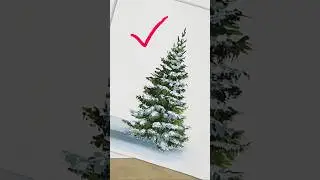 Как нарисовать просто елку гуашью или акрилом