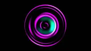 Multicolored Neon Background Luminous Glowing Circles Looped