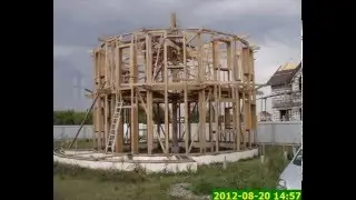 Круглый каркасный дом с утеплением стен соломенными тюками. Часть 1.