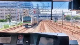 横須賀線前面展望横浜→逗子　2024年夏　＜Cabview Japanrail JR Yokosuka Line Yokohama → Zushi＞