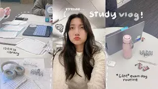 UNI vlog *intense study edition* 🎧 6AM exam prep, 10+ hour library session, skipping class, stress..