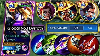 DYRROTH NEW SETTINGS TO ONESHOT COMBO!!🔥( TRY THIS NOW ) DYRROTH BEST BUILD 2024
