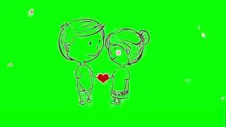 boy love girl green screen animated video