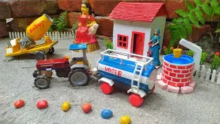Mini tractor transporting | Radha Krishna trolley | Gauri Ganesh Murti Durga Navaratri,water tanker