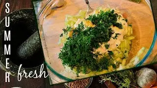 Bulgarian Cucumber & Yogurt Salad/Appetizer- Bulgarian Food Recipes in English (Salata Snejanka)