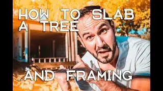 EP 5 : FRAMING A MODERN HOUSE - GROUND FLOOR FRAMING COMPLETE - PROCESSING HUGE TREE INTO SLABS
