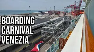 Boarding The Carnival Venezia In Barcelona