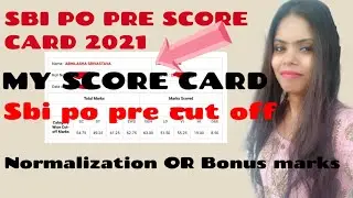 My SBI PO Pre Score card 2021 || sbi po pre result 2021 || sbi po pre official cut off 2021