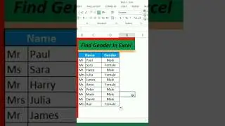 How To Add Gender Male Female In Excel