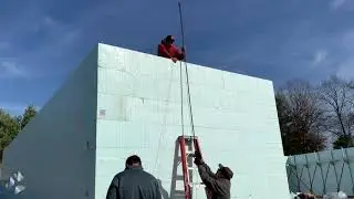 Placing temperature sensors in wall, deploying NEX Concrete Temperature Monitoring System