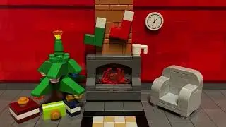 1 HOUR Burning Fireplace Sound - Lego ASMR