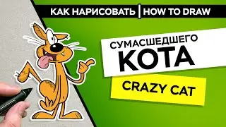 How to draw crazy cat