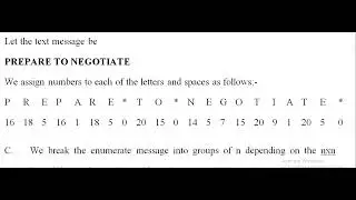A Simple Method of Encoding a Message using a Matrix.
